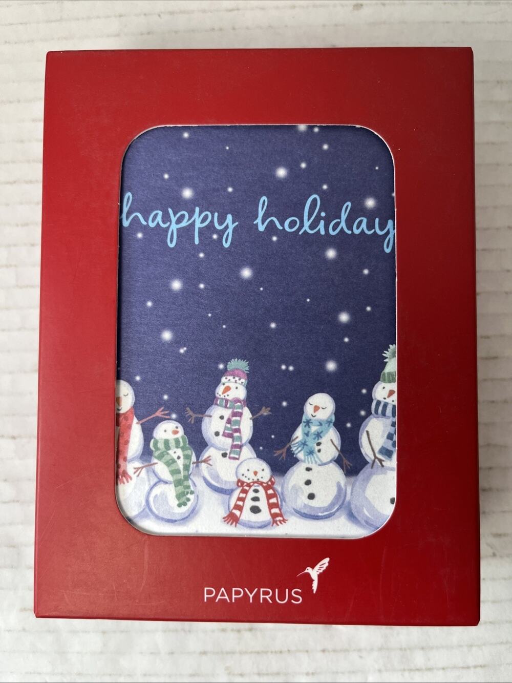 Papyrus Snowman Happy Holidays Christmas Cards Box of 20 With Envelopes